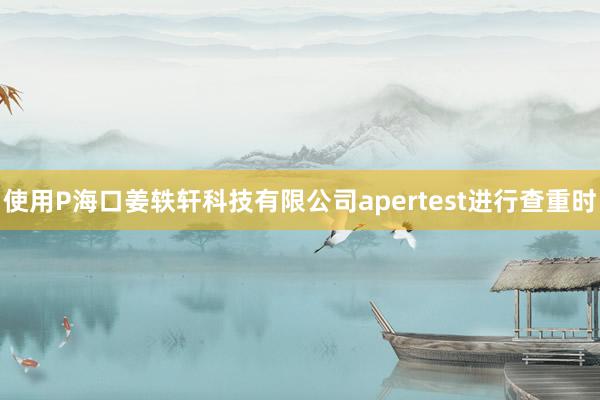 使用P海口姜轶轩科技有限公司apertest进行查重时